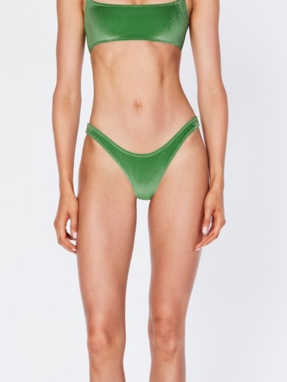 Triangl green velvet mica bikini